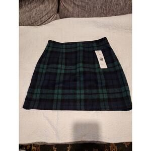 NWT Women's Small Plaid Mini Skirt Wool Navy Green Black Y2K 90s Preppy Grunge